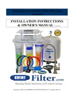 123Filter iSpring Reverse Osmosis Water Filtration Installation Instructions & Owner'S Manual preview