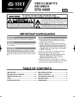 Preview for 1 page of 1RT DTK4400 Owner'S Manual