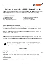 Preview for 2 page of 23zero OSPREY 270 User Manual