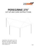 Preview for 1 page of 23zero PEREGRINE 270 Set-Up And Care Instructions