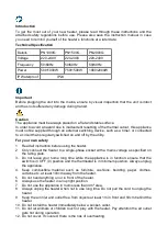 Preview for 2 page of 2B Warm PN1000G Instruction Manual