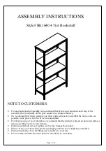 2K Furniture Designs BK1640 Assembly Instructions предпросмотр