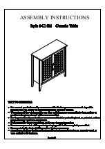 Предварительный просмотр 1 страницы 2K Furniture Designs C1415 Assembly Instructions Manual