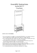 Предварительный просмотр 1 страницы 2K Furniture Designs CR2777 Assembly Instructions Manual