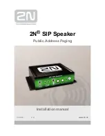 Preview for 1 page of 2N 914401E SIP Speaker Installation Manual