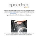 2point5 spec.dock Audi TT v.2 Installation Instructions Manual preview