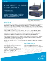 Preview for 1 page of 3Com 0235A393 - MSR 20-15 A W Multi-Service Router Wireless Datasheet