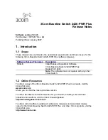 Предварительный просмотр 1 страницы 3Com 2426-PWR - Baseline Switch Plus Release Note