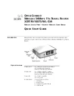 Предварительный просмотр 1 страницы 3Com 3CRTRV10075 - OfficeConnect Wireless 54Mbps 11g Travel Router Quick Start Manual