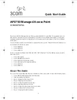 3Com 3CRWX375075A - Wireless LAN Managed Access Point 3750 Quick Start Manual preview