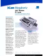 3Com 3CXM756 - Megahertz 56K Global GSM WinModem Datasheet preview