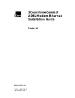 3Com ADSL Modem Ethernet Installation Manual предпросмотр