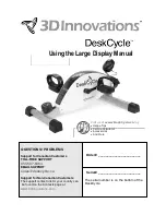 Preview for 1 page of 3D innovations DeskCycle Manual