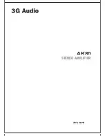 Preview for 1 page of 3G Audio AK80 User Manual