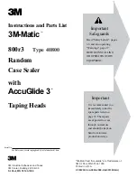 3M 3M-Matic 800r3 Instructions And Parts List preview