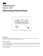 3M Audio Greeter A300 Operating Instructions preview