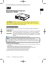 Предварительный просмотр 1 страницы 3M Digital Projector SX55 Operator'S Manual