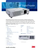 Предварительный просмотр 1 страницы 3M Digital Projector X20 Brochure & Specs