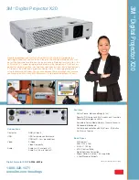 3M Digital Projector X20 Specification Sheet preview
