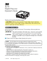 3M Digital Projector X75 Operator'S Manual preview