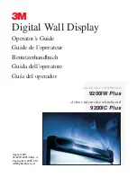 3M Digital Walldisplay 9200IW Plus Operator'S Manual preview