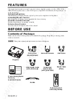 Предварительный просмотр 3 страницы 3M Liquid crystal projector MP8649 Operator'S Manual