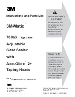 Preview for 1 page of 3M Matic 700a3 Instructions And Parts List