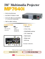 3M MP7640I Specifications preview