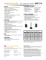 Предварительный просмотр 2 страницы 3M MP8775i Specification Sheet