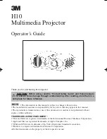 Preview for 1 page of 3M Multimedia Projector H10 Operator'S Manual