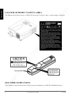 Предварительный просмотр 6 страницы 3M Multimedia Projector MP8670 Operator'S Manual