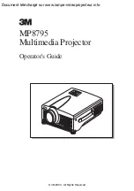 Preview for 1 page of 3M Multimedia Projector MP8795 Operator'S Manual