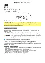 3M Multimedia Projector S15 Operator'S Manual preview