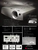 3M Multimedia Projector S40 Specification Sheet предпросмотр