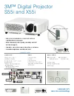 3M Multimedia Projector S55i Specification Sheet preview