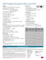 Предварительный просмотр 2 страницы 3M Multimedia Projector S55i Specification Sheet