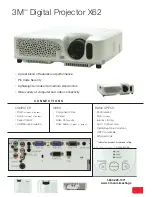 3M Multimedia Projector X62 Specifications preview