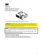 Preview for 1 page of 3M Multimedia Projector X62w Network Function Manual