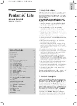 Preview for 3 page of 3M Pentamix Lite Operating Instructions Manual