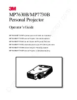 Предварительный просмотр 2 страницы 3M Personal Projector MP7630B Operator'S Manual