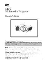 Preview for 1 page of 3M S10C Operator'S Manual