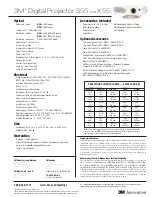 Preview for 2 page of 3M S55 - Digital Projector SVGA LCD Specification