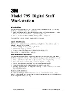 Preview for 1 page of 3M Staff Workstation 795 Quick Start Manual