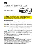 Preview for 1 page of 3M X21 Operator'S Manual