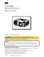 Предварительный просмотр 1 страницы 3M X70/X80 Operator'S Manual