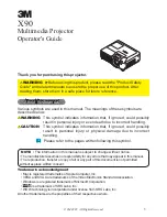 Preview for 1 page of 3M X90 Operator'S Manual