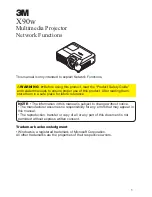 Preview for 1 page of 3M X90W Network Function Manual