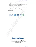 Предварительный просмотр 6 страницы 3One data 277/A Manual