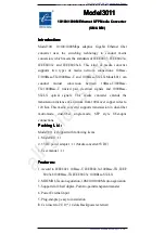 Preview for 1 page of 3One data 3011 Manual