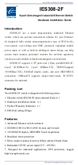 Preview for 1 page of 3One data IES308-2F Hardware Installation Manual